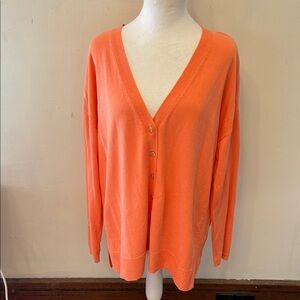 Talbots melon colored V neck cardigan Size XLP EUC